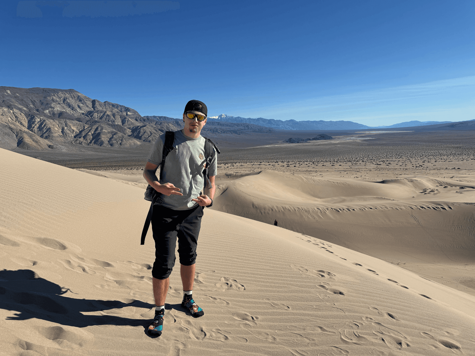 Hiking the dunes in Death Valley
